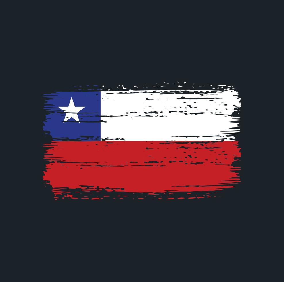 Chile Flag Brush Strokes. National Flag vector