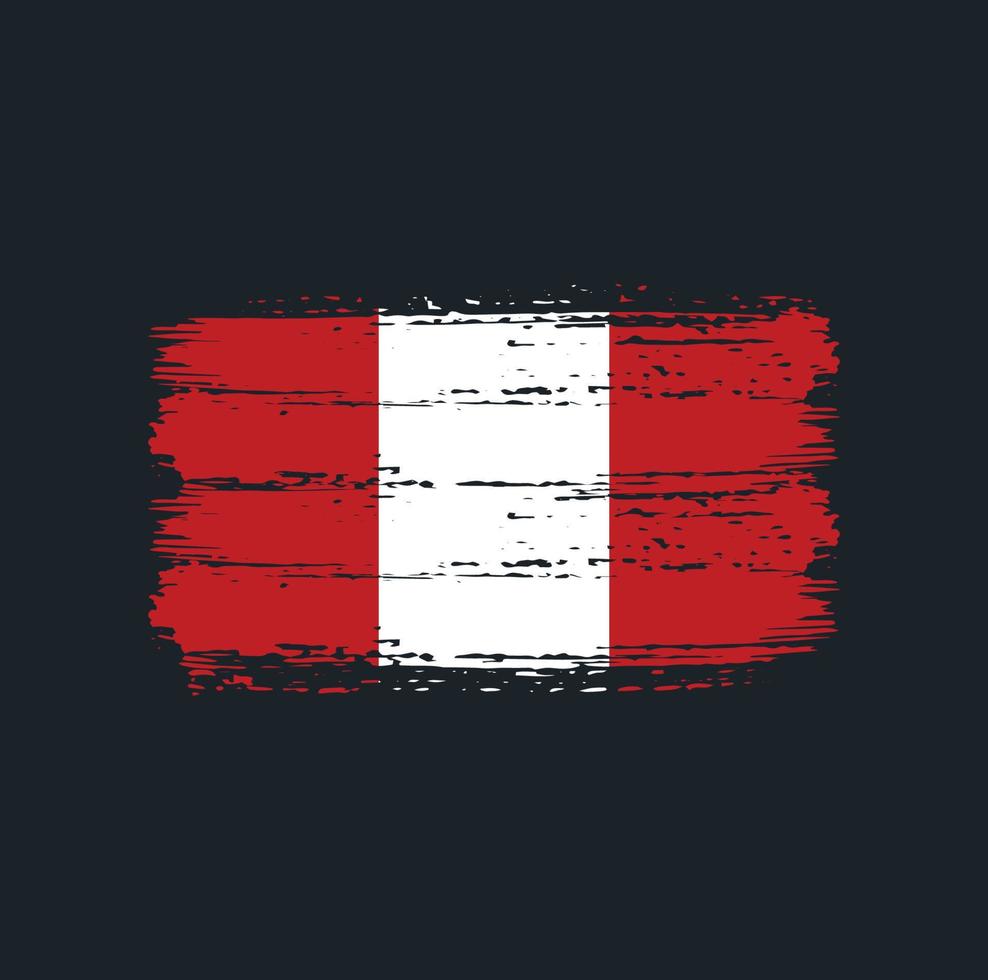 Peru Flag Brush Strokes. National Flag vector