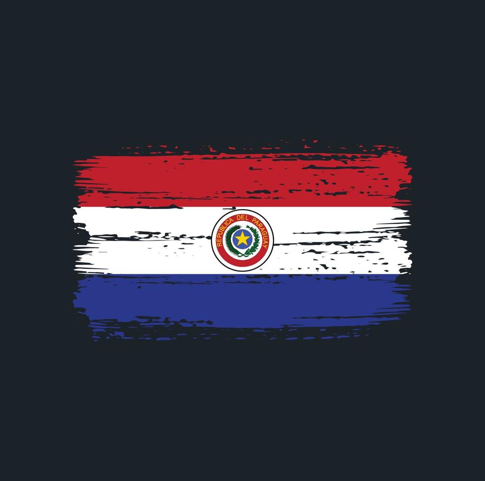 Paraguay Flag Brush Strokes. National Flag vector