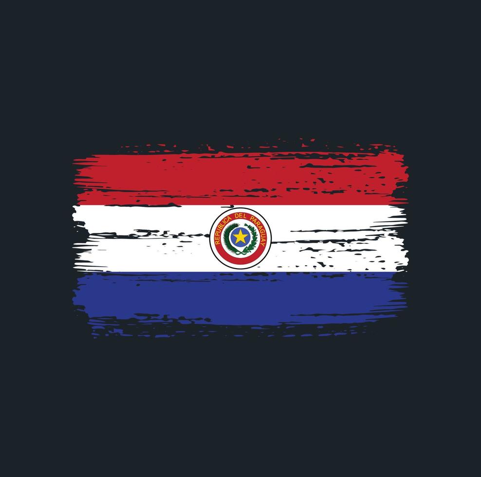 Paraguay Flag Brush Strokes. National Flag vector