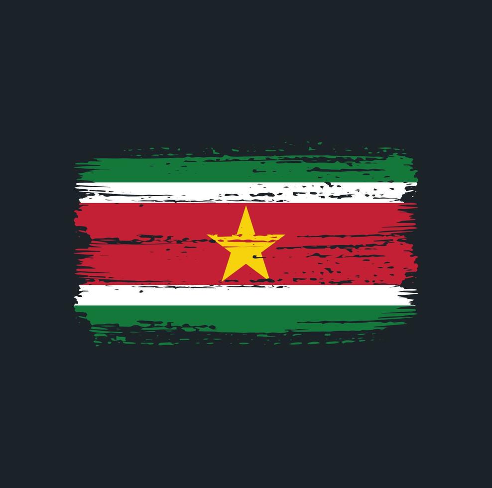 Suriname Flag Brush Strokes. National Flag vector