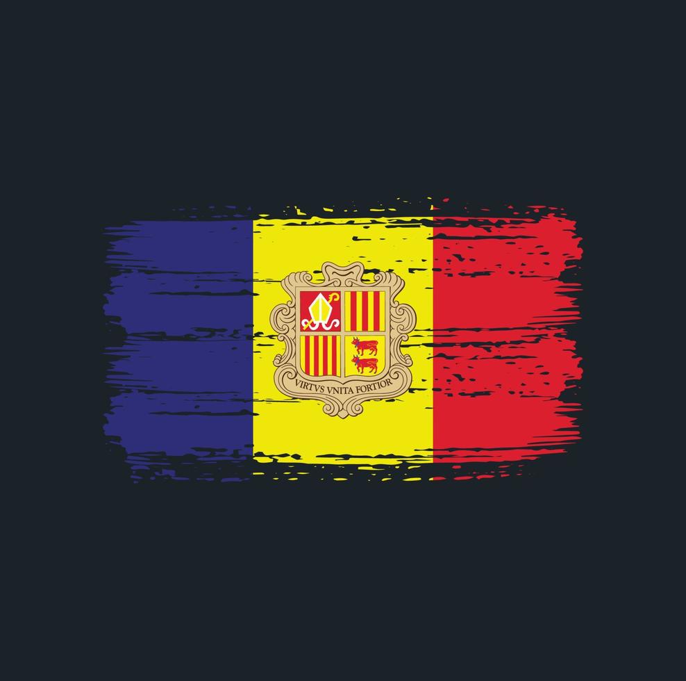 Andorra Flag Brush Strokes. National Flag vector