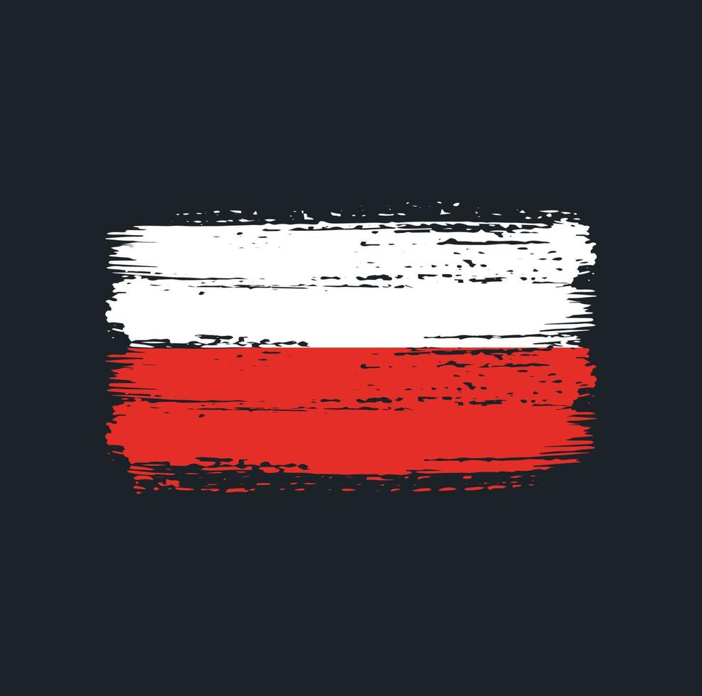 trazos de pincel de bandera de polonia. bandera nacional vector