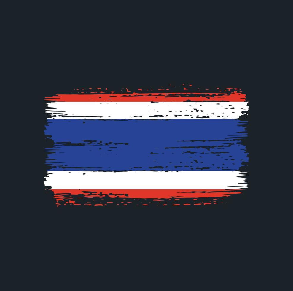 trazos de pincel de bandera de tailandia. bandera nacional vector