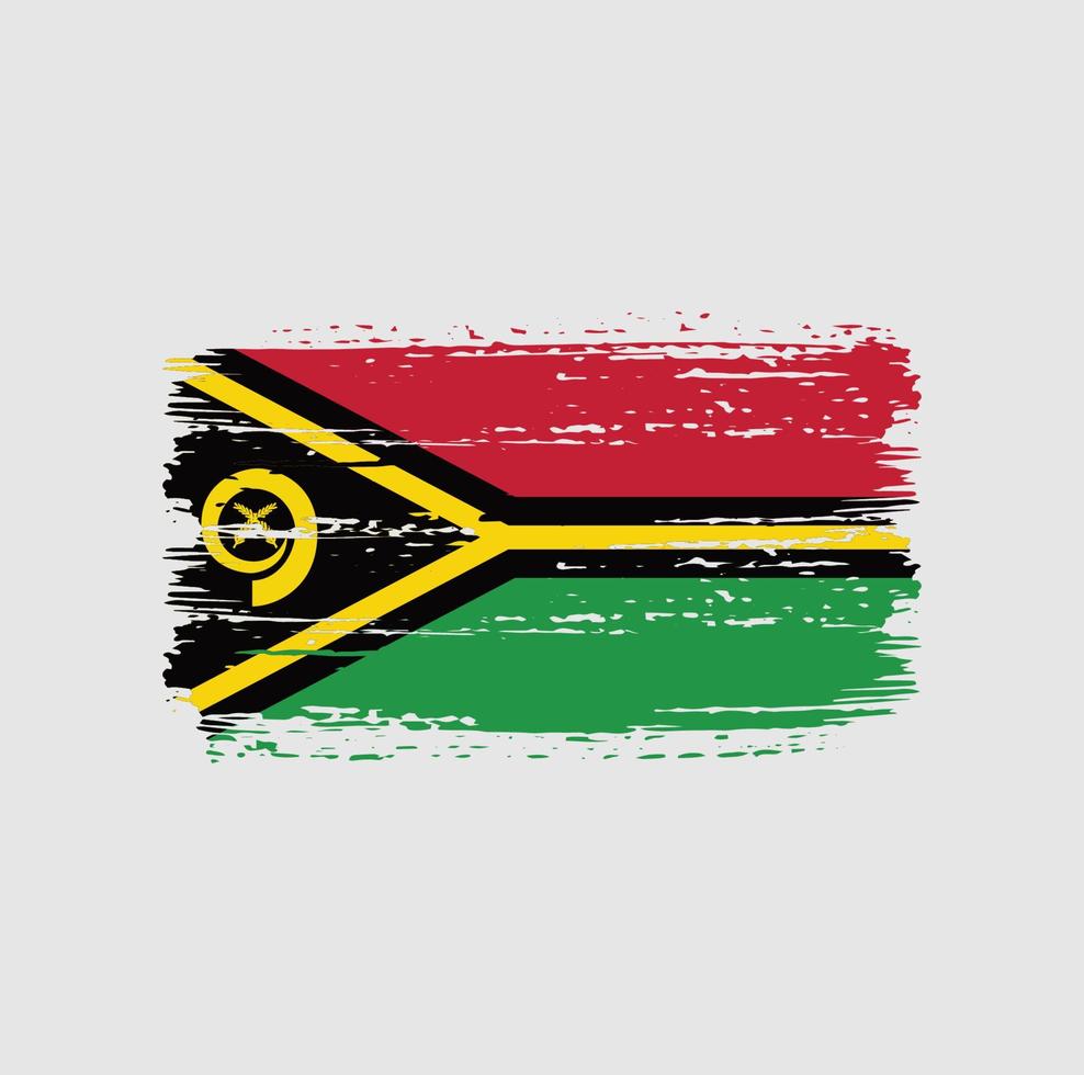 trazos de pincel de bandera de vanuatu. bandera nacional vector