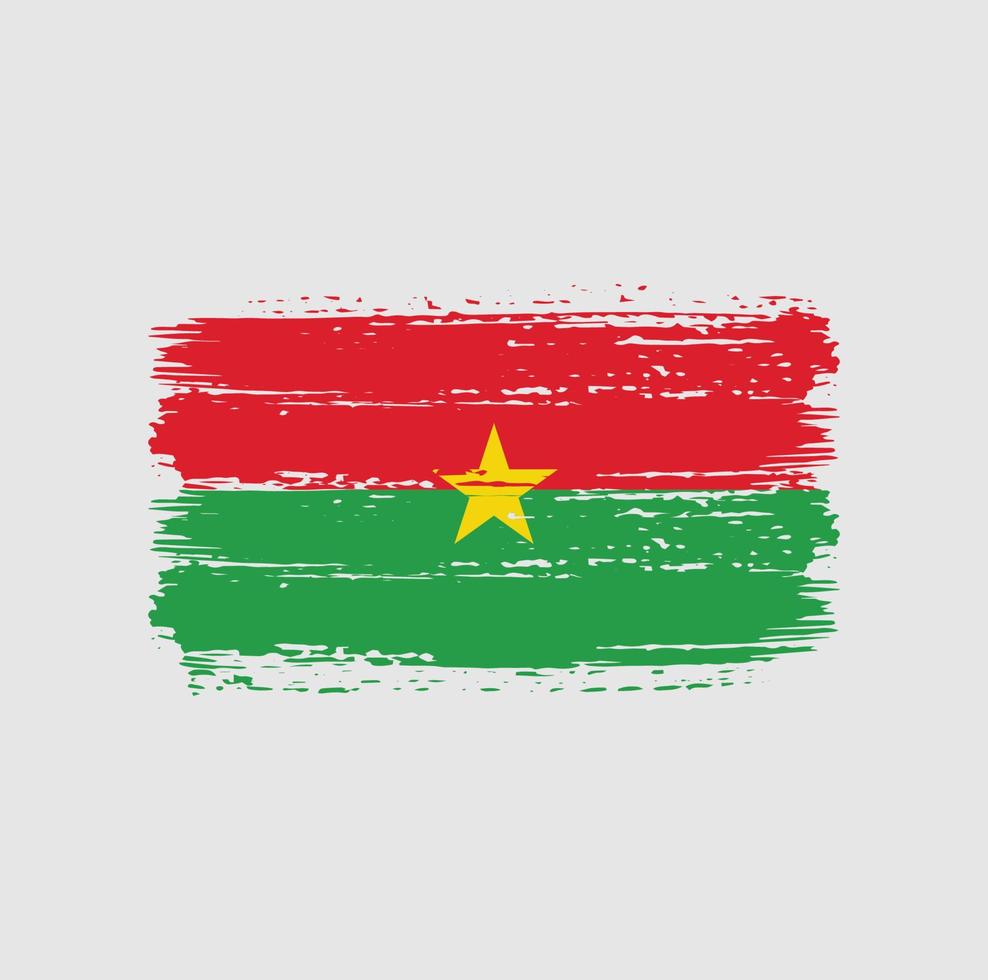 trazos de pincel de la bandera de burkina faso. bandera nacional vector