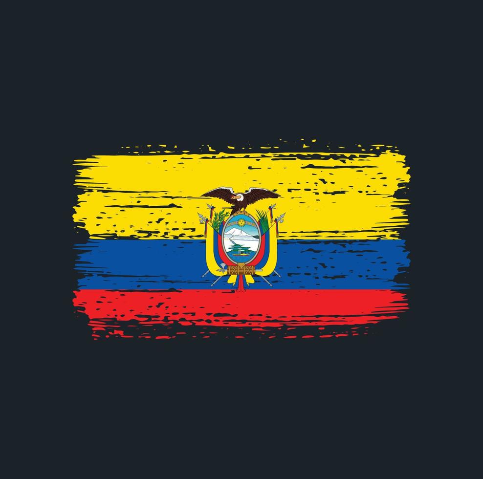 Ecuador Flag Brush Strokes. National Flag vector