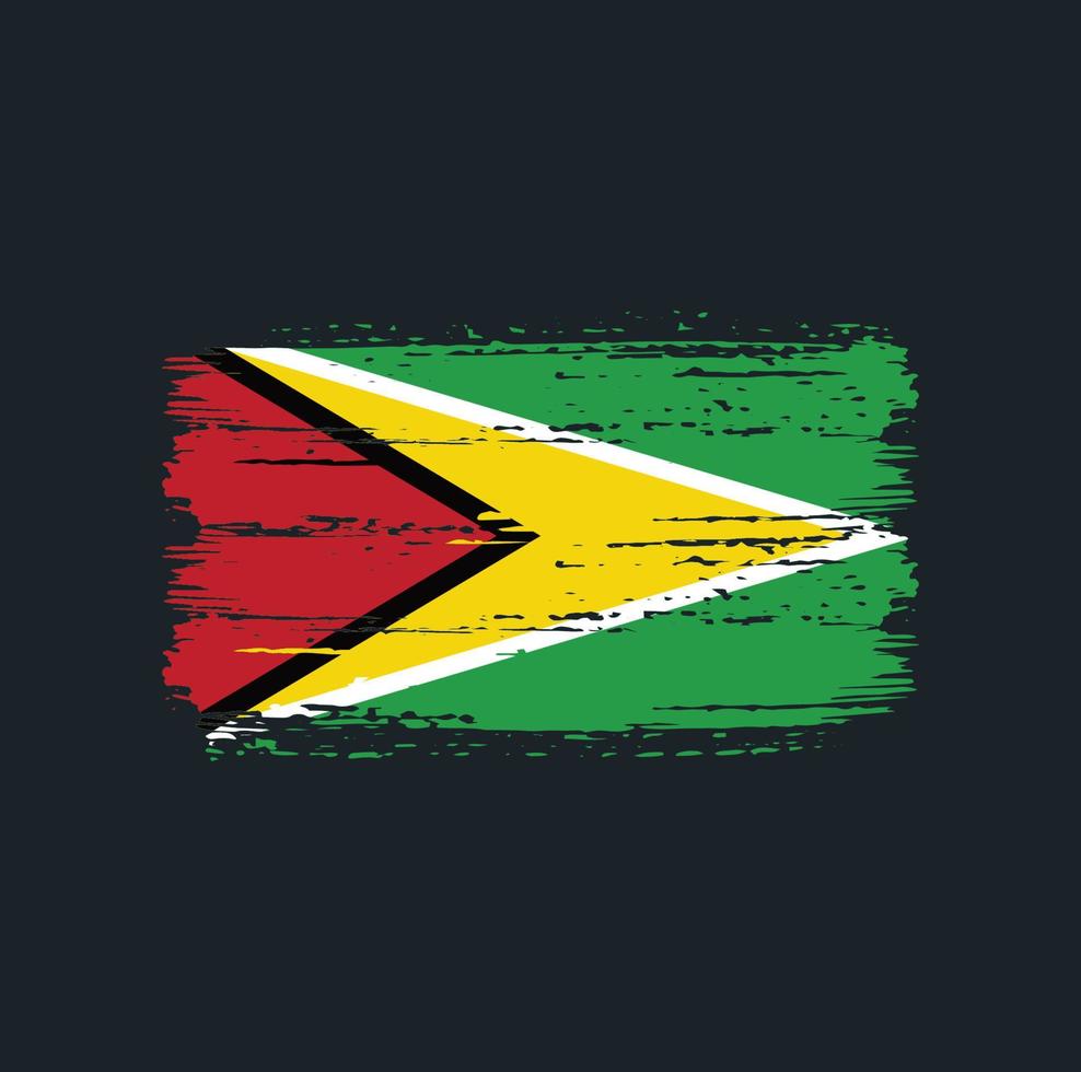 Guyana Flag Brush Strokes. National Flag vector