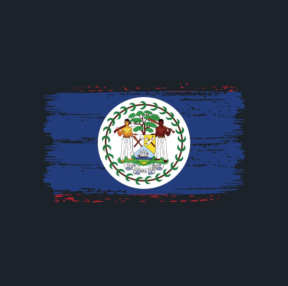 Belize Flag Brush Strokes. National Flag vector