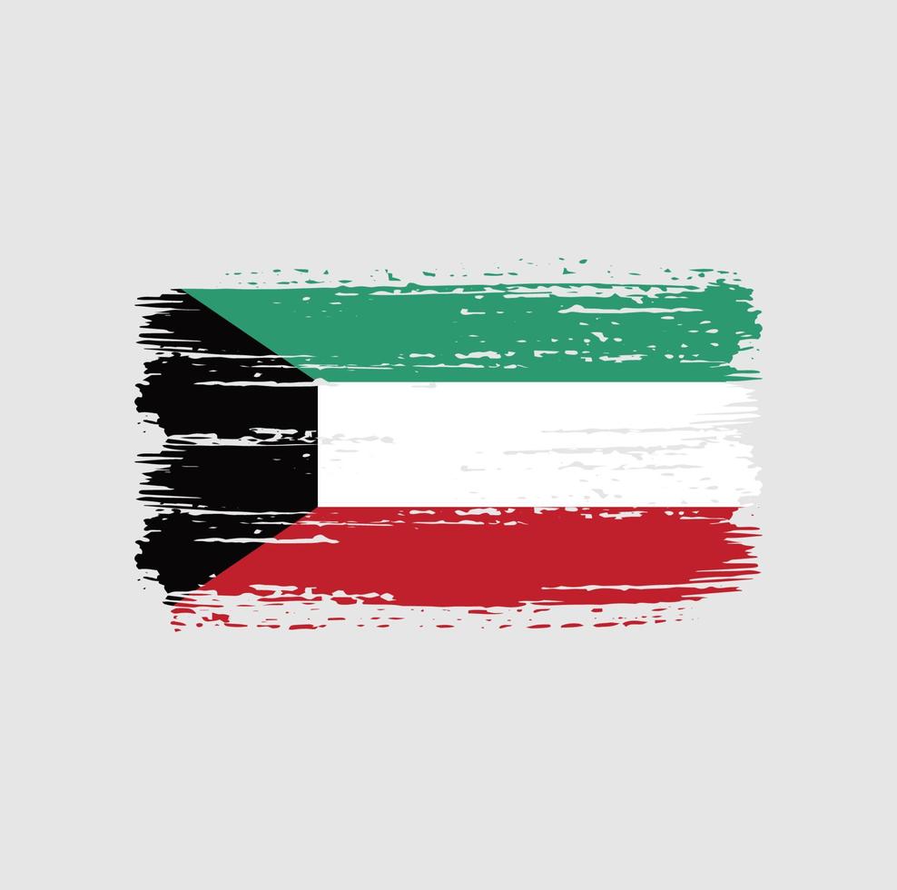 Kuwait Flag Brush Strokes. National Flag vector