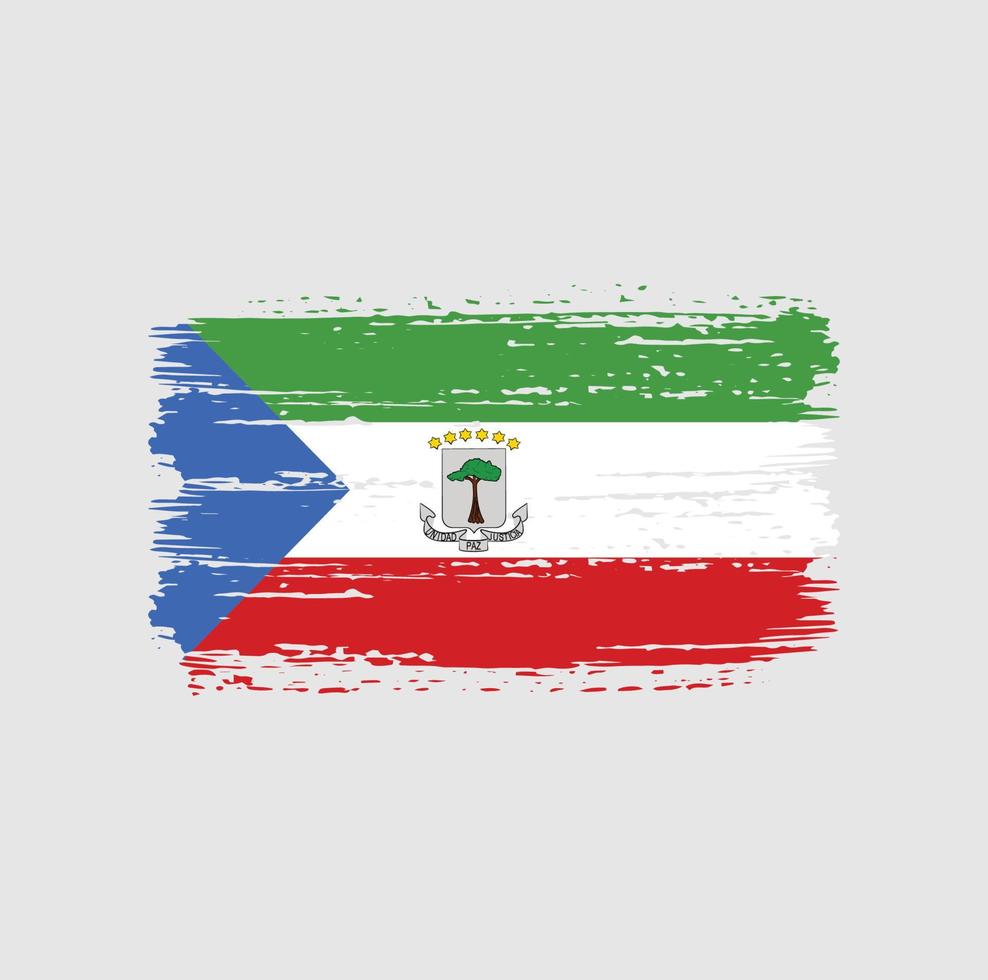 Equatorial Guinea Flag Brush Strokes. National Flag vector