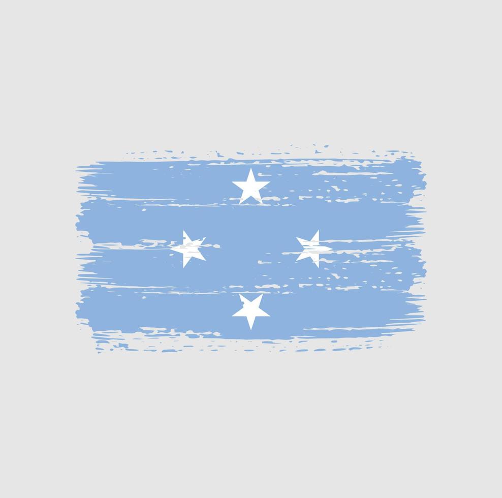 trazos de pincel de bandera de micronesia. bandera nacional vector