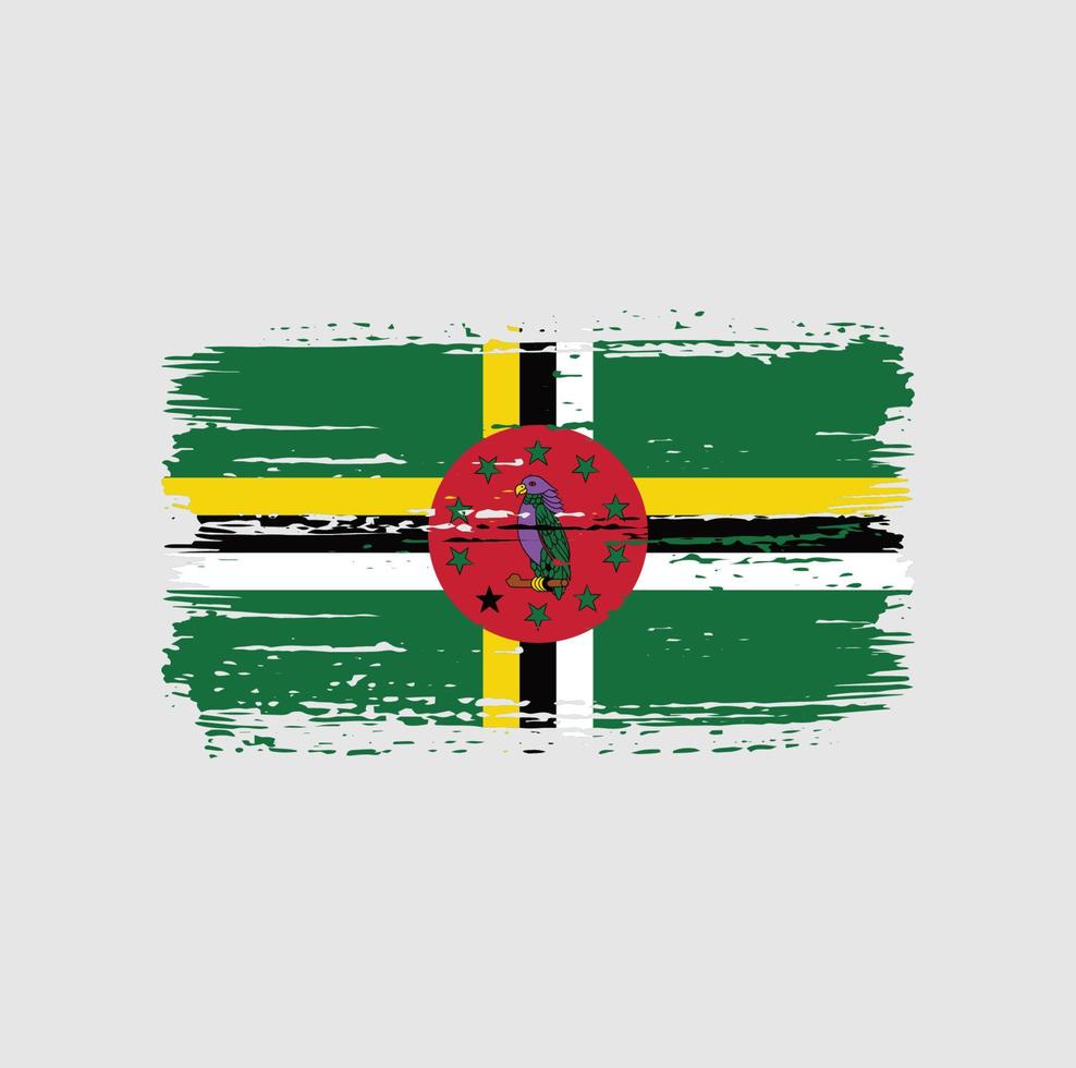 Dominica Flag Brush Strokes. National Flag vector