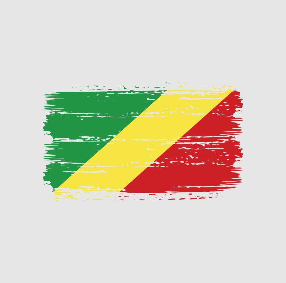 Congo Flag Brush Strokes. National Flag vector