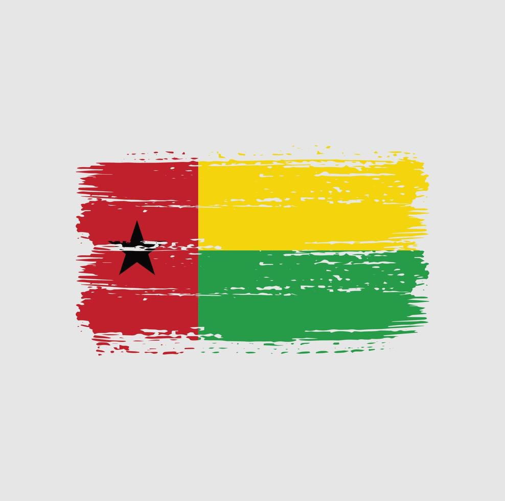 trazos de pincel de bandera de guinea bissau. bandera nacional vector