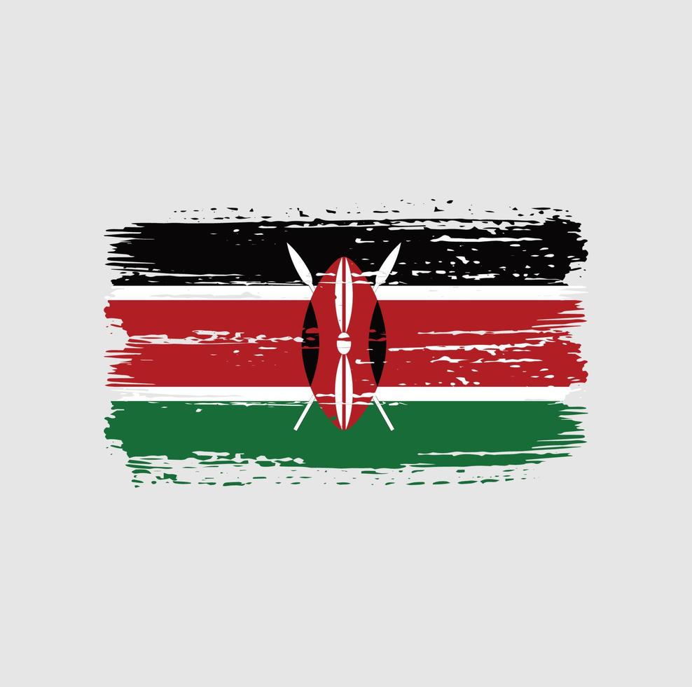 Kenya Flag Brush Strokes. National Flag vector