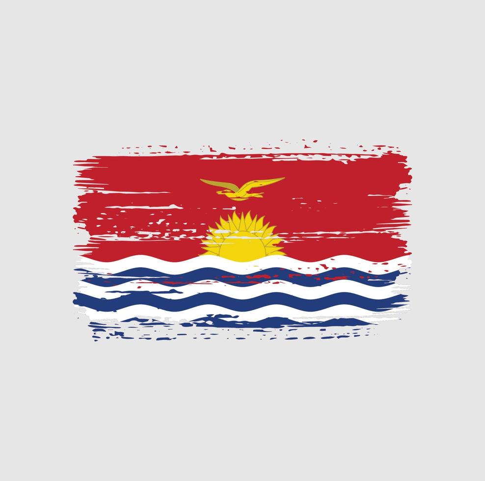 trazos de pincel de bandera de kiribati. bandera nacional vector