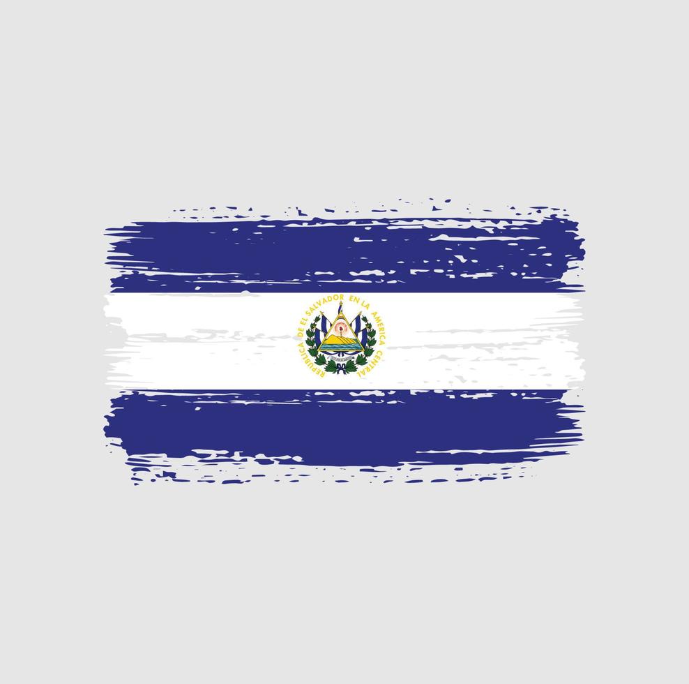 El Salvador Flag Brush Strokes. National Flag vector