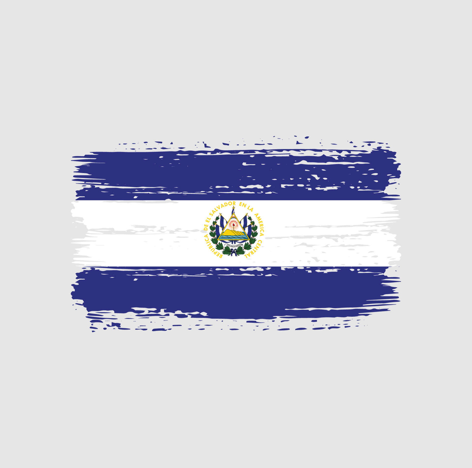 El Salvador Flag Brush Strokes. National Flag 6738651 Vector Art at