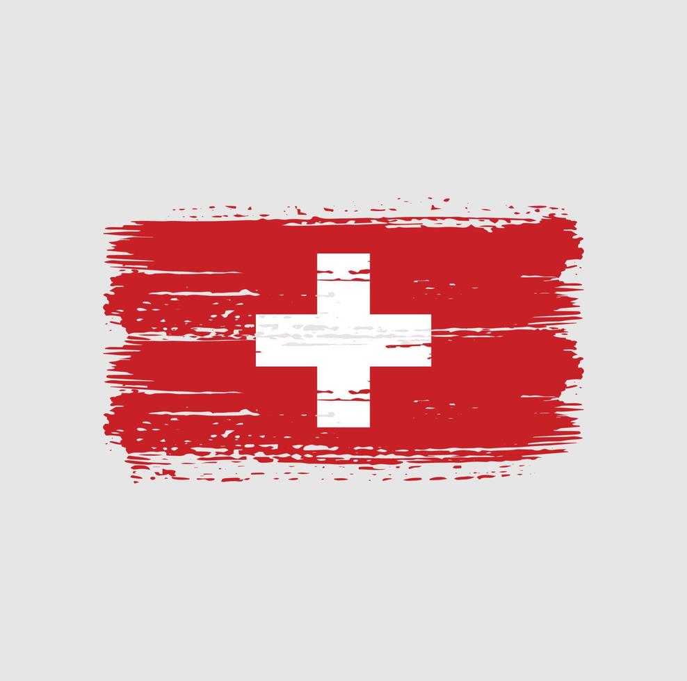 trazos de pincel de bandera suiza. bandera nacional vector