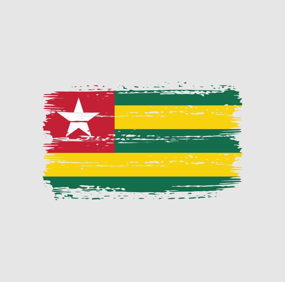 trazos de pincel de bandera togo. bandera nacional vector