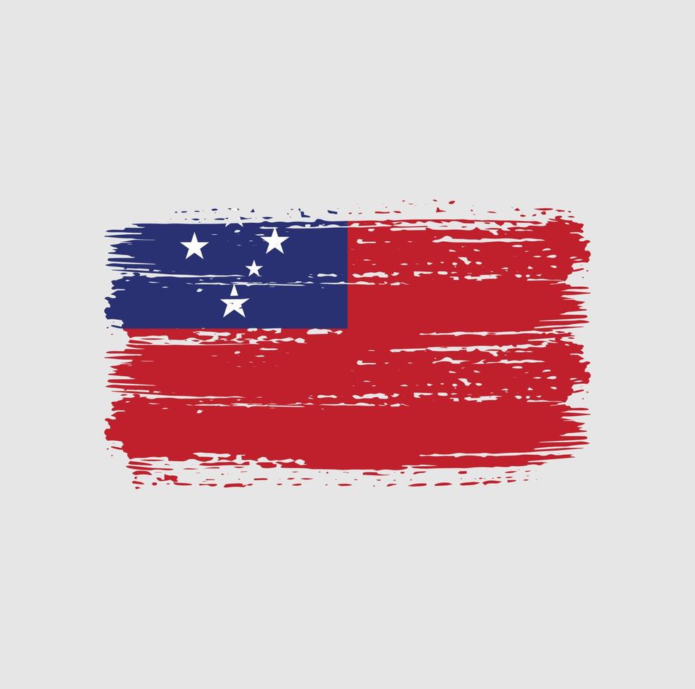 Samoa Flag Brush Strokes. National Flag vector