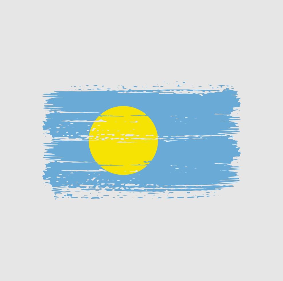 Palau Flag Brush Strokes. National Flag vector