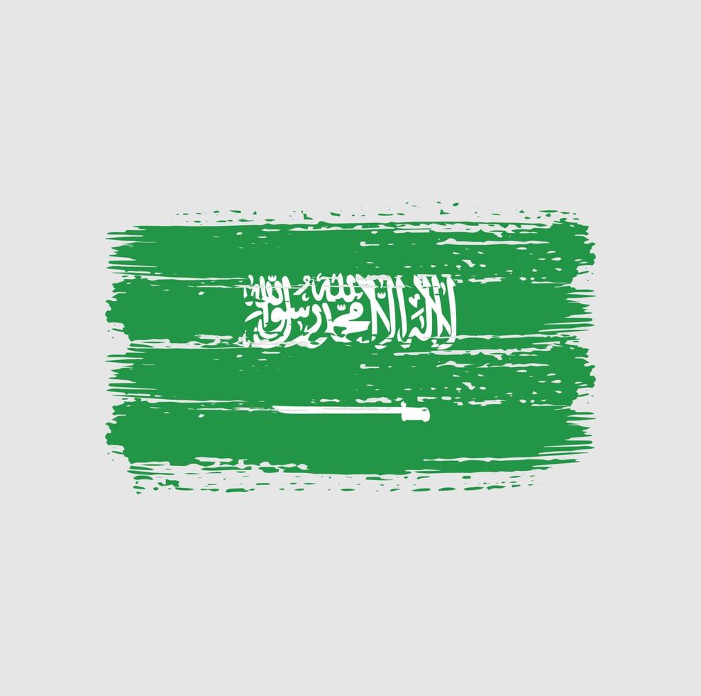 Saudi Arabia Flag Brush Strokes. National Flag vector