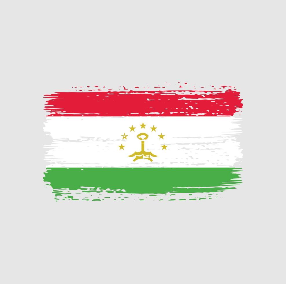 Tajikistan Flag Brush Strokes. National Flag vector