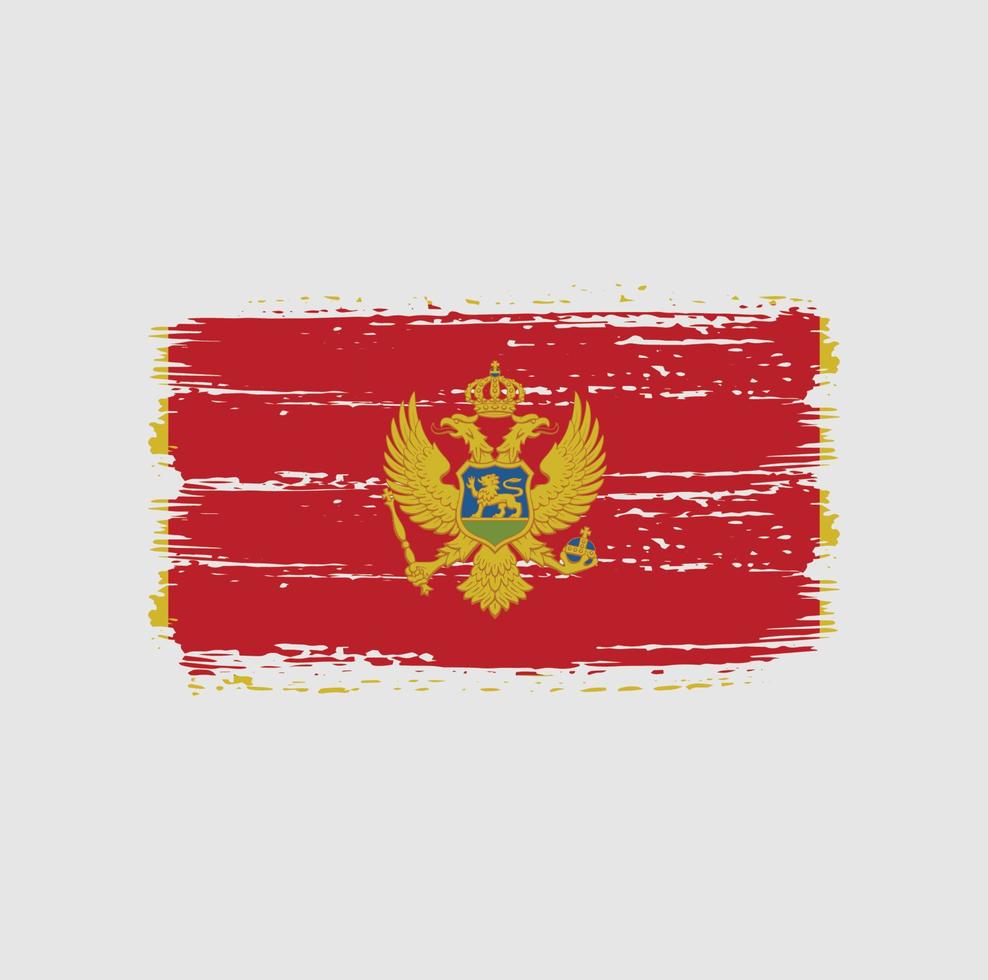 trazos de pincel de bandera de montenegro. bandera nacional vector