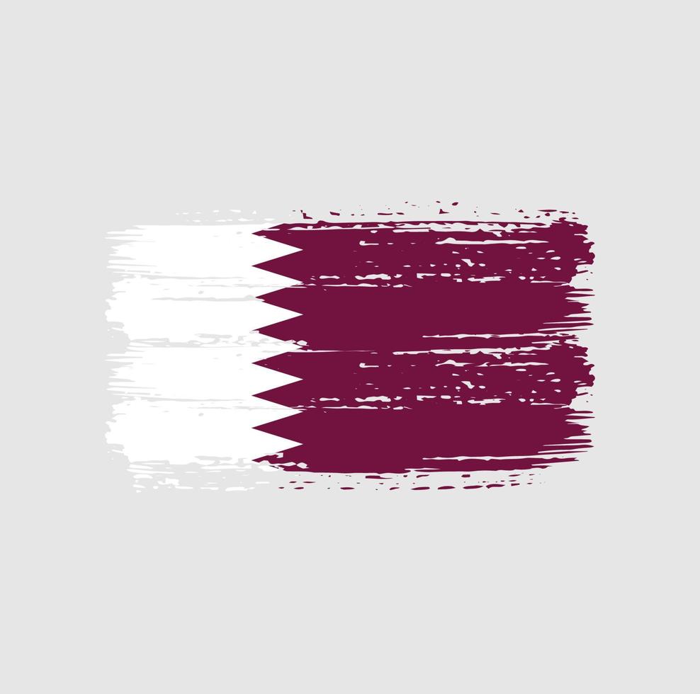 Qatar Flag Brush Strokes. National Flag vector