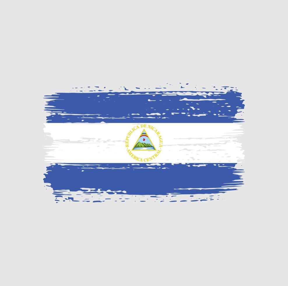 trazos de pincel de bandera de nicaragua. bandera nacional vector