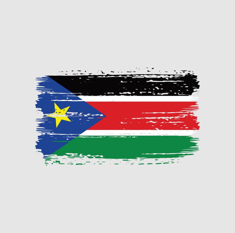 South Sudan Flag Brush Strokes. National Flag vector
