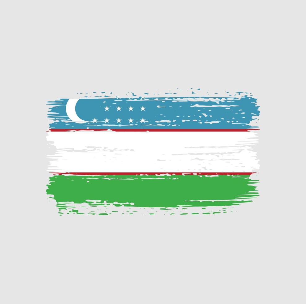 Uzbekistan Flag Brush Strokes. National Flag vector