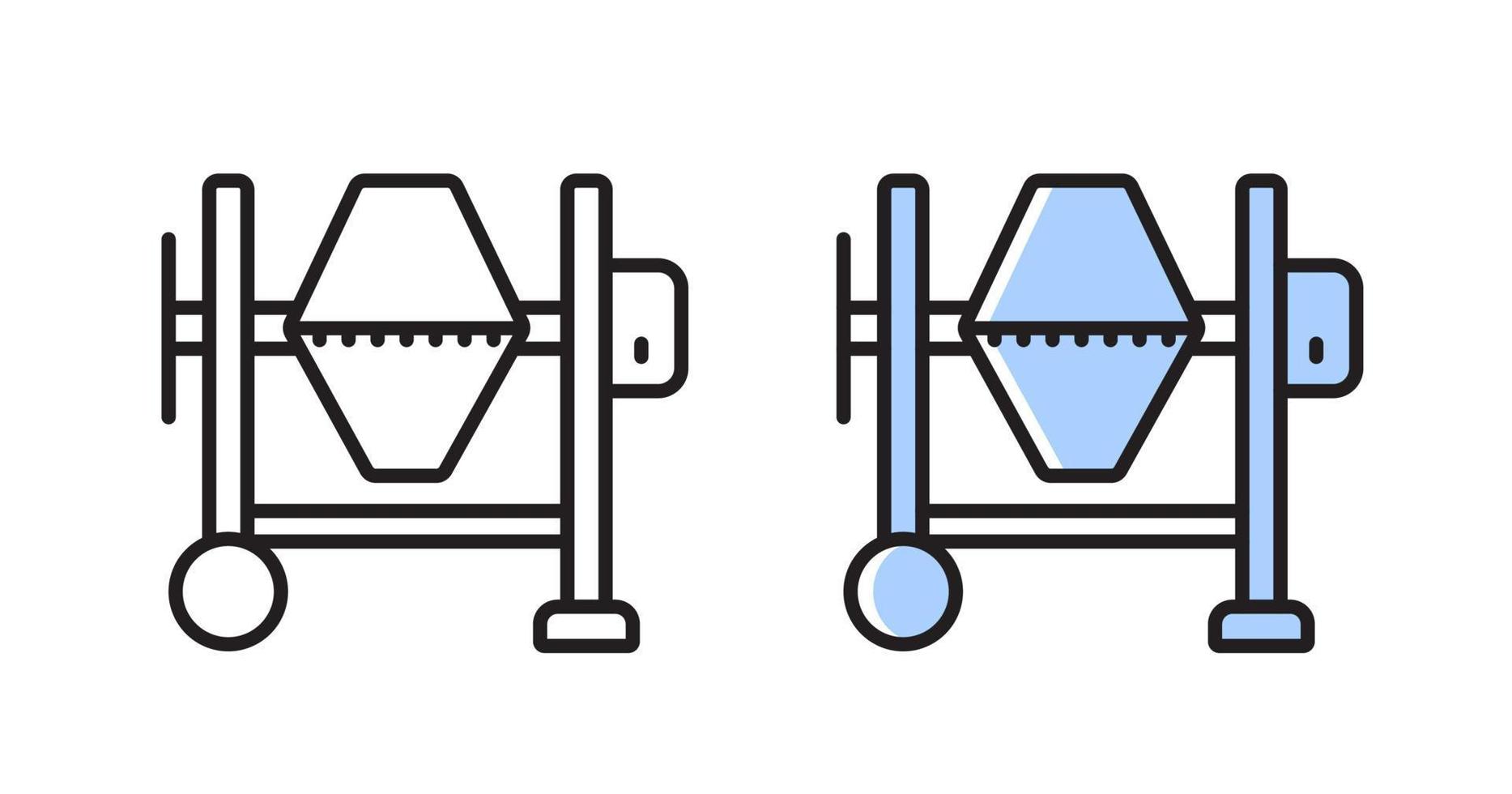 icono de hormigonera. herramienta para la construcción. símbolo de vector simple aislado sobre fondo blanco.