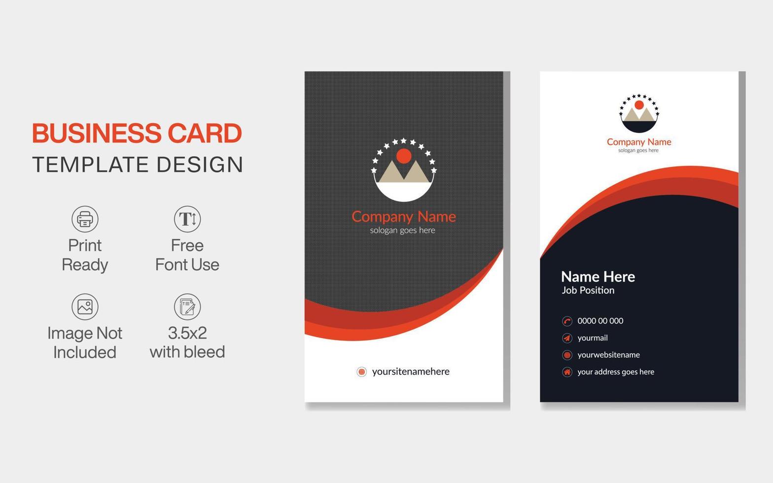 tarjeta de presentación vertical, diseño de tarjeta de presentación, tarjeta de presentación moderna vector
