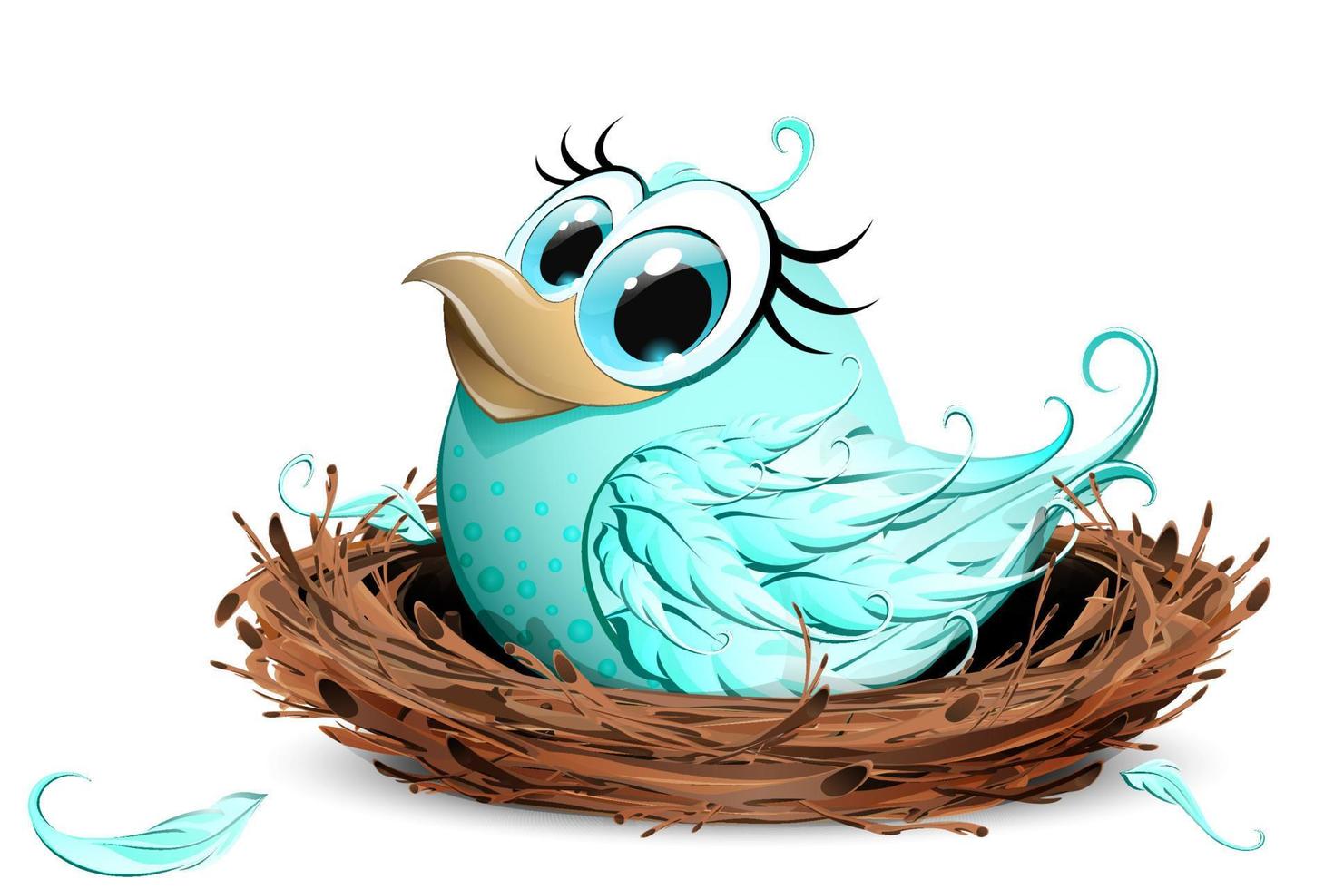Bird in the nest vector