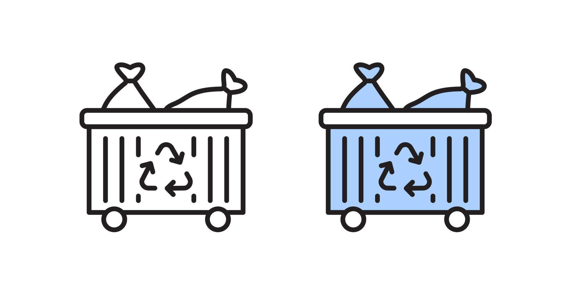 icono del contenedor de basura. concepto de reciclaje de residuos. símbolo lineal sencillo. vector