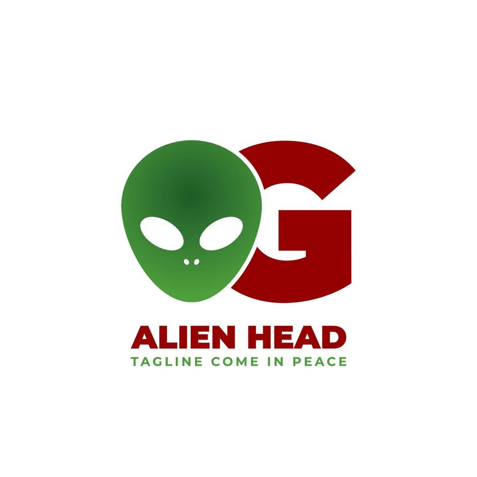 letter G alien head vector logo design