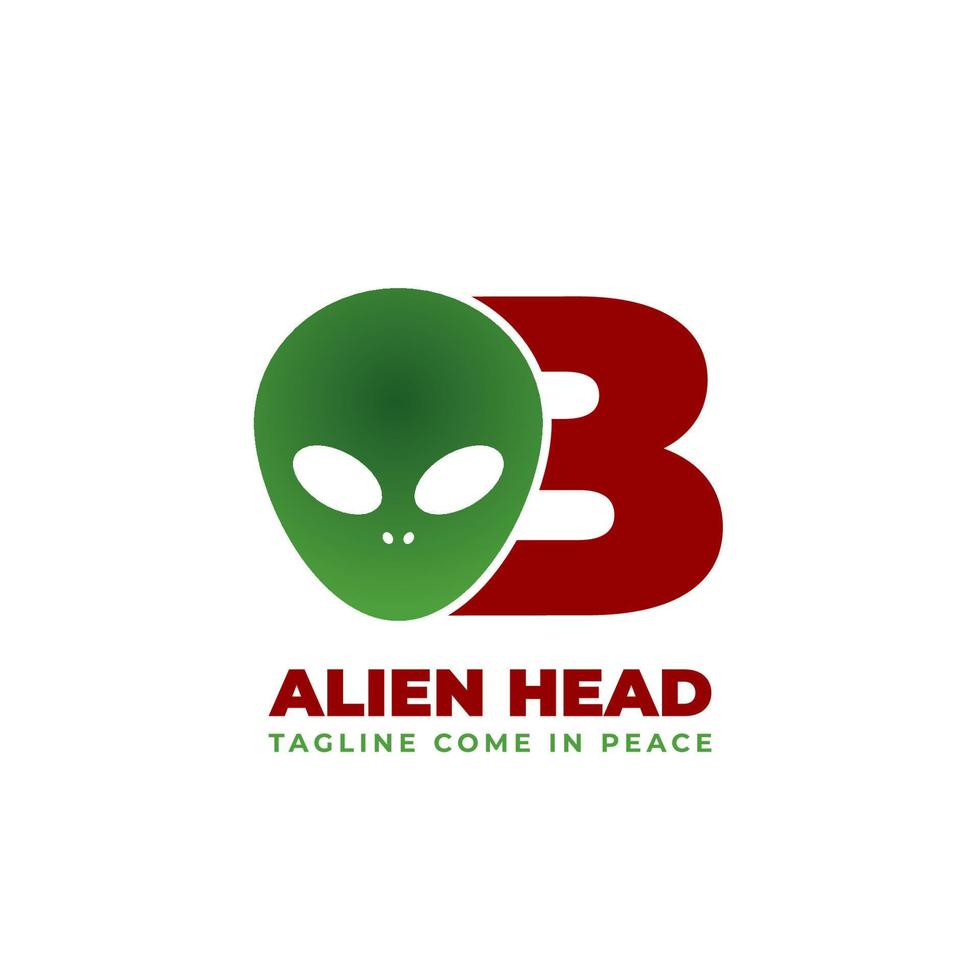 letter B alien head vector logo design