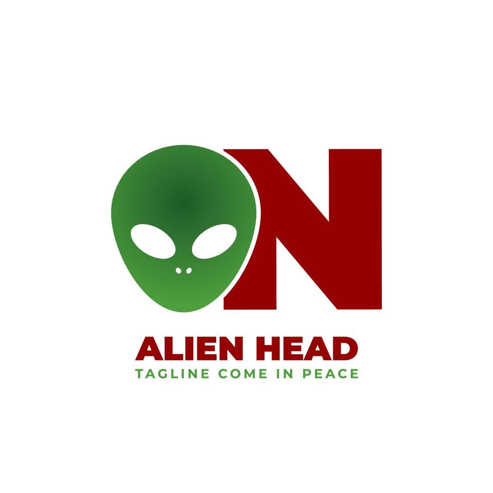 letter N alien head vector logo design