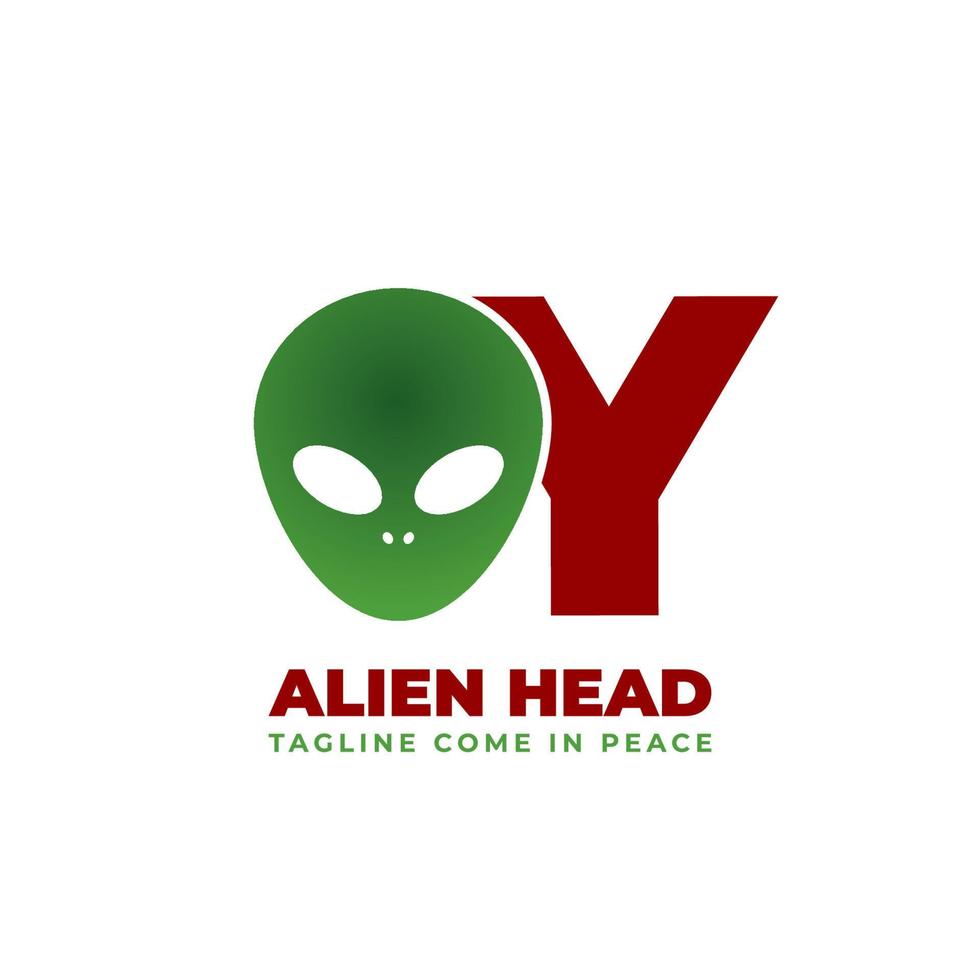 letter Y alien head vector logo design