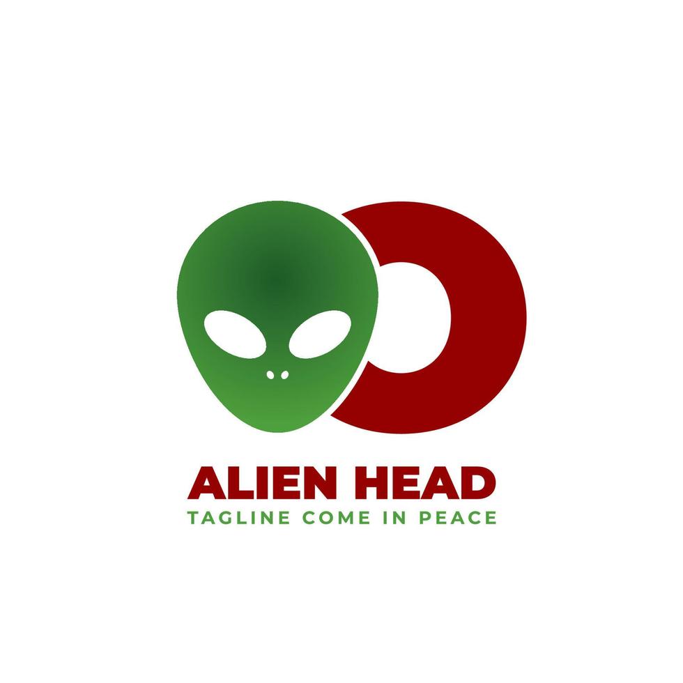 letter O alien head vector logo design