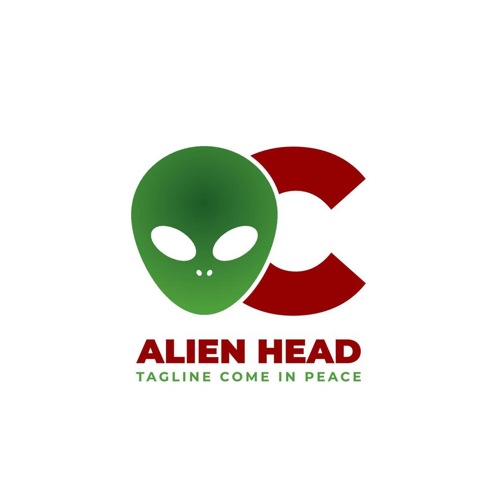 letter C alien head vector logo design