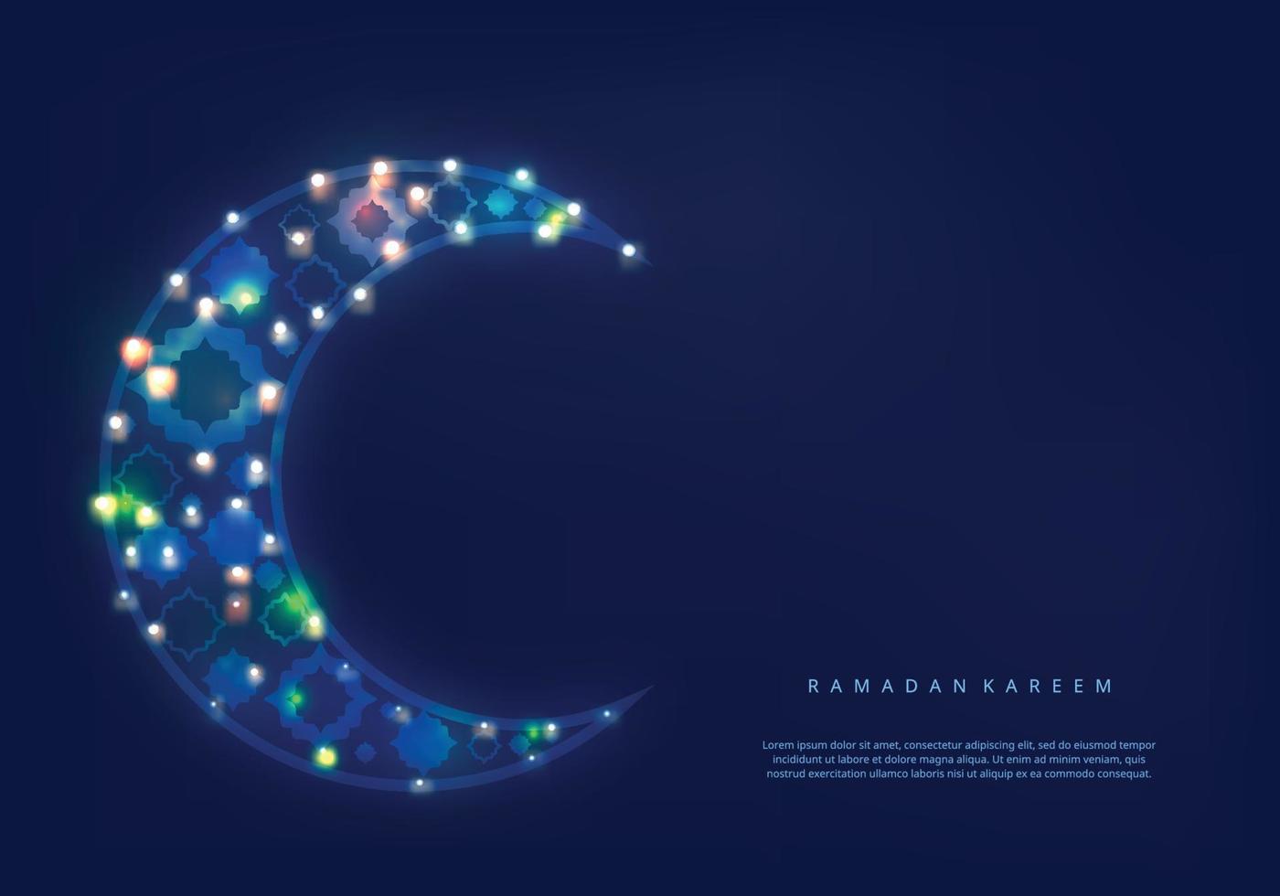 Ramadan Kareem background with islamic decorative moon and islamic vector