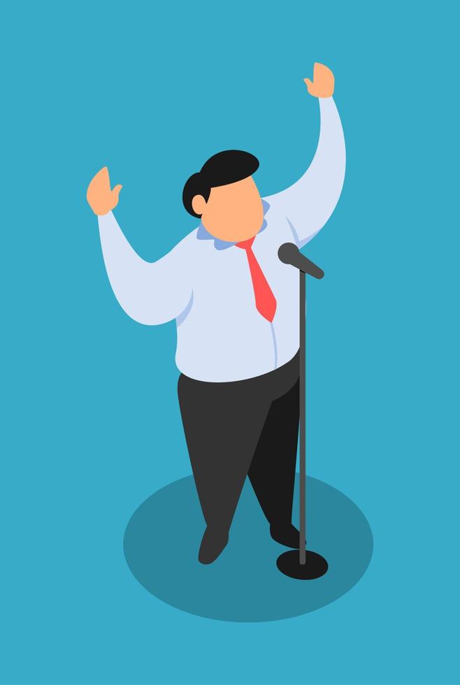 flat illustration of businessman while oration. business vector vector illustration.