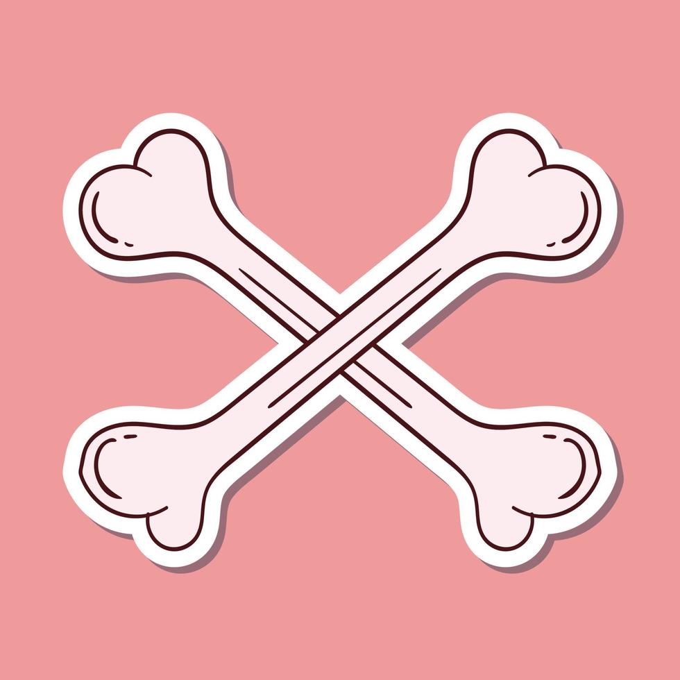 hand drawn crossbones doodle illustration for stickers etc vector