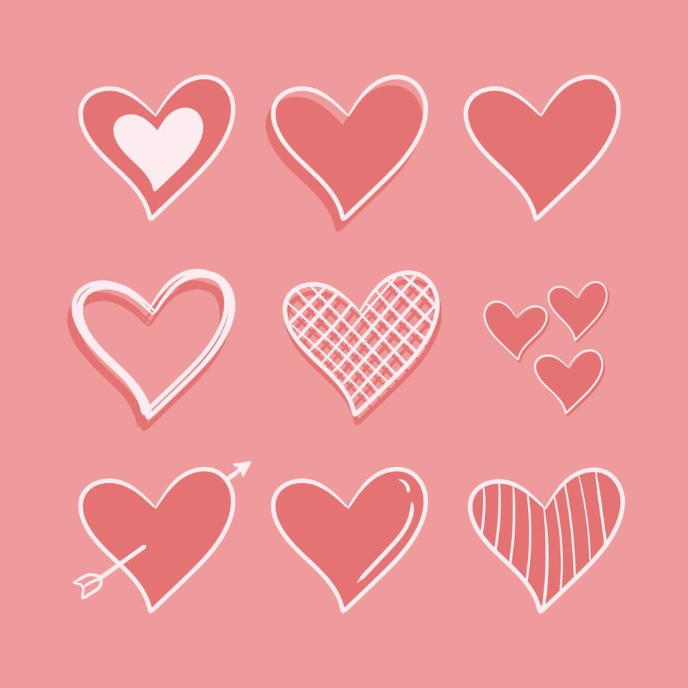 Collection Cute heart element vector set