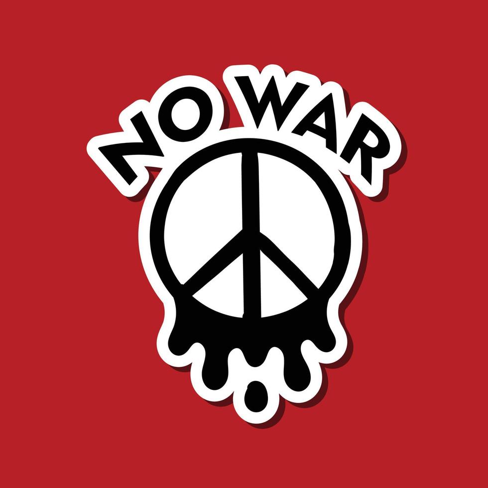 no war and peace symbol doodle illustration for stickers banner print etc vector