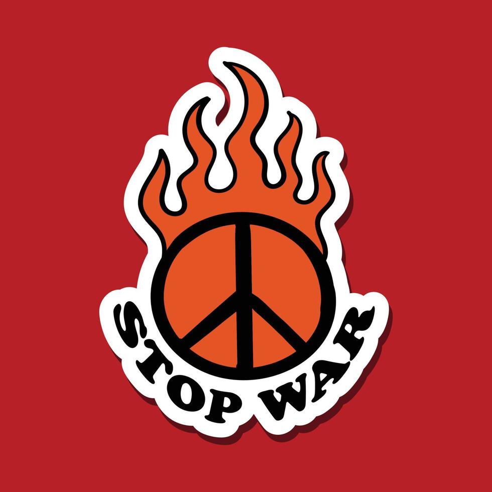 stop war and peace symbol doodle illustration for stickers banner print etc vector